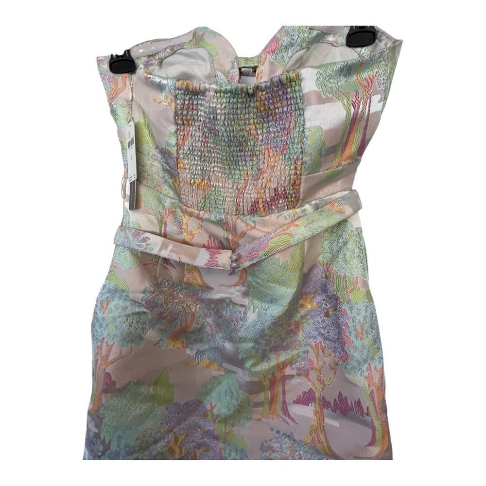 Maeve Pink and Green Strapless mini Dress spring - Picture 5 of 5